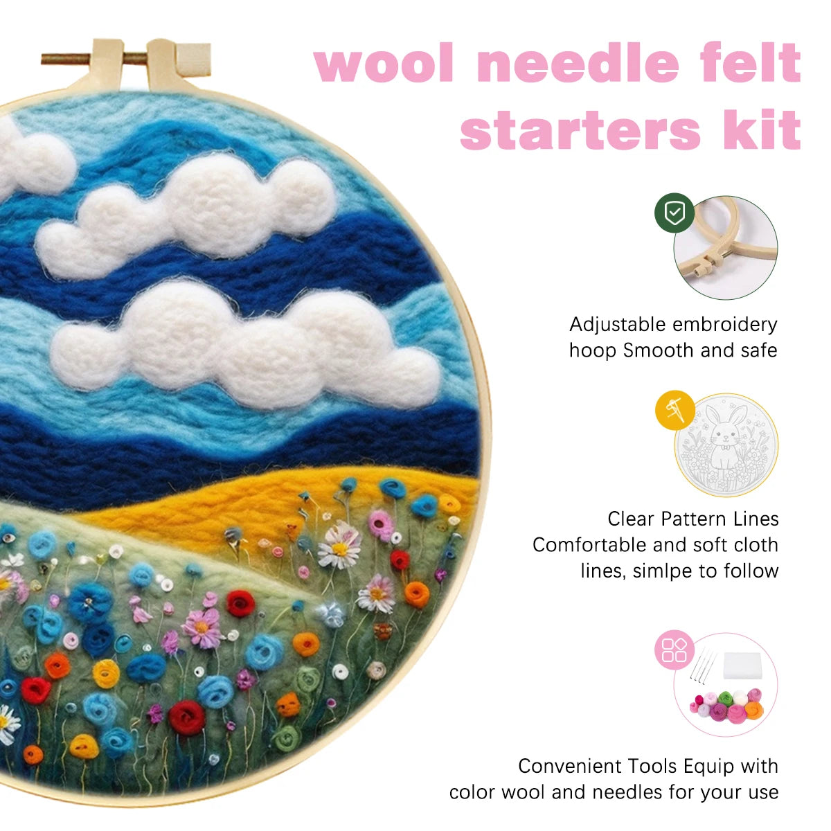 Blooming Flowers Needle Felting Kit