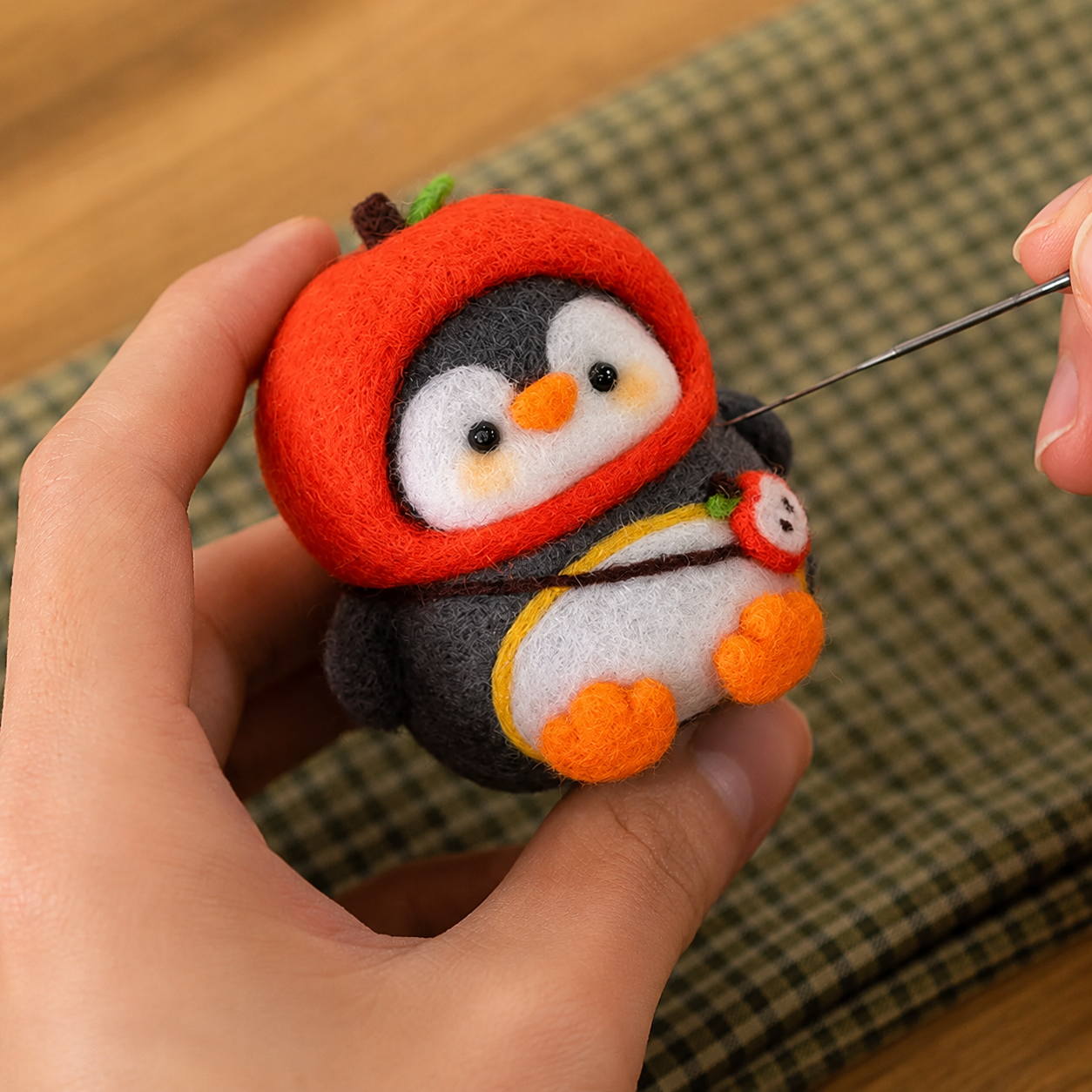 Penguin with Apple Hat