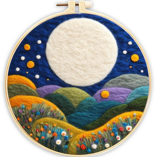 Moon and Hills: Needle Felting Kit