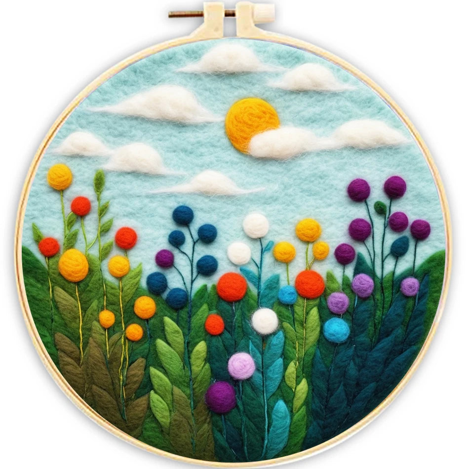 Sun, Clouds, Flowers: Needle Felting Kit